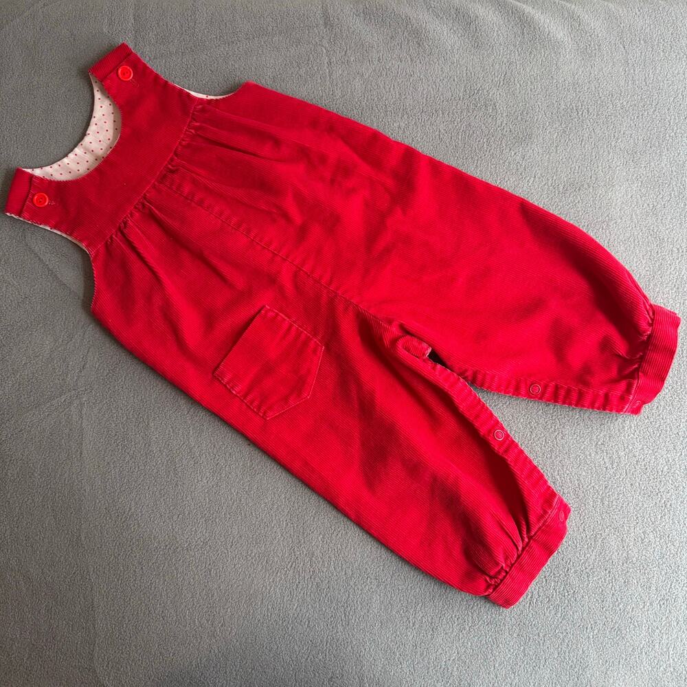 Vintage 80s? Lisa Jackson Jumper Red Corduroy Baby Toddler L 18-22lbs‎ Retro